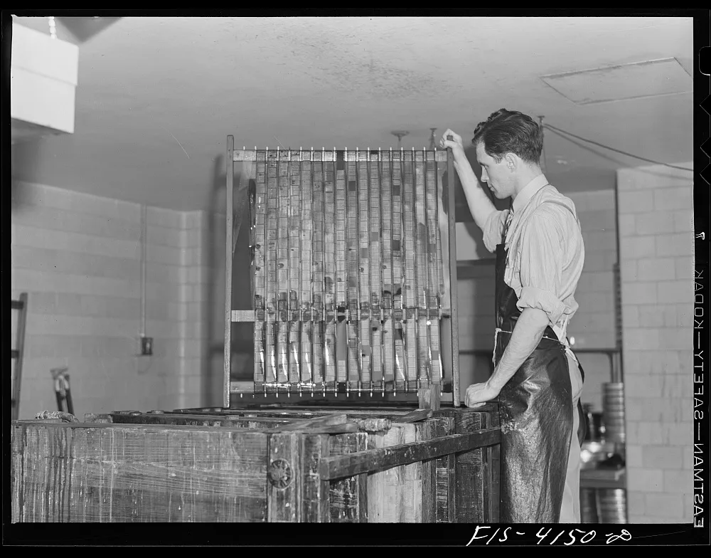 "Washington, D.C. Developing microfilm" (1942)، U.S. Office of War Information، Library of Congress، FSA/OWI Collection، ملك عام