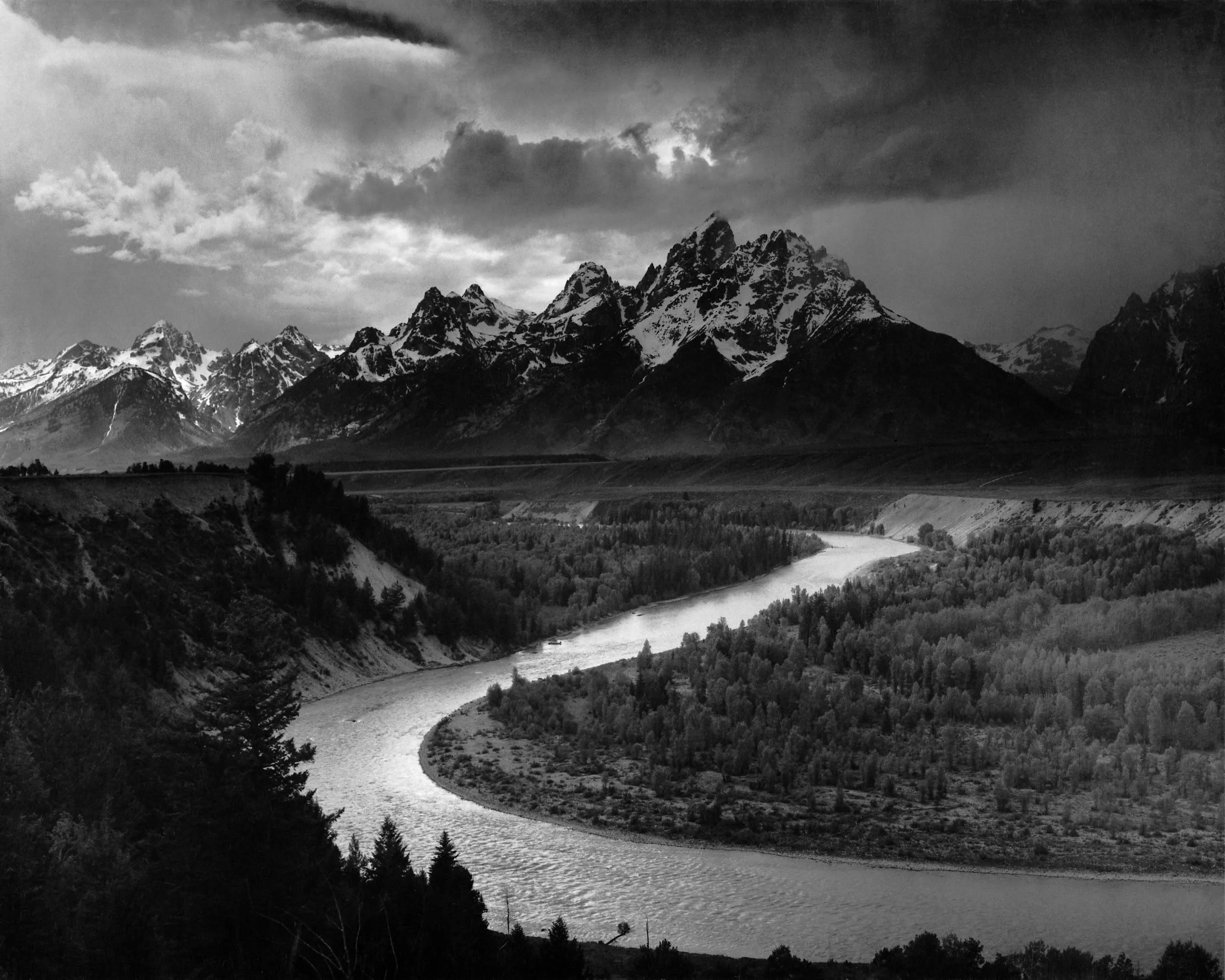 The Tetons and the Snake River, Ansel Adams, 1942 (National Archives, gemeinfrei)
