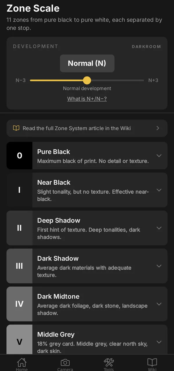 Zone Scale screen